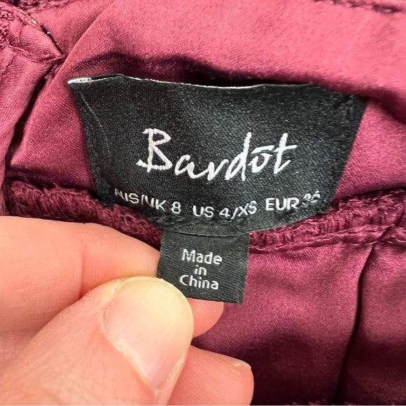 Bardot Versailles Lace Overlay Midi Dress Burgundy Red Size 4 / XS - Picture 8 of 9